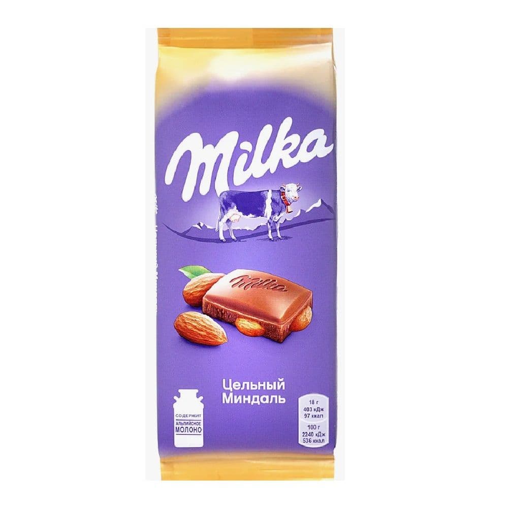 Шоколад Милка (цельный миндаль) 90 гр