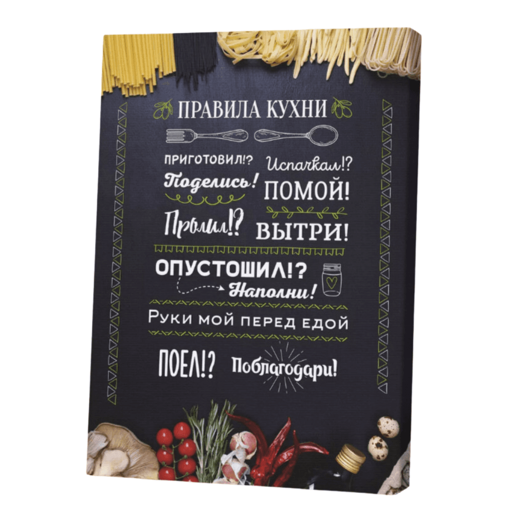 Картина ‘Правила Кухни’ черная